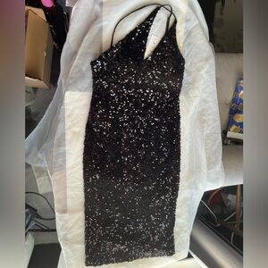 VELVI little black sequin dress